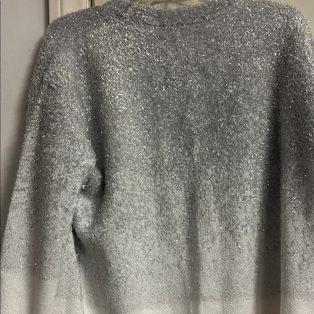 Tommy Hilfiger Gray and White Tinsel Crew Neck Sweater with Gradient Effect - Picture 4 of 6